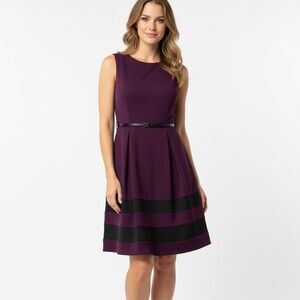 Elegant Purple Sleeveless Dress Size 12P